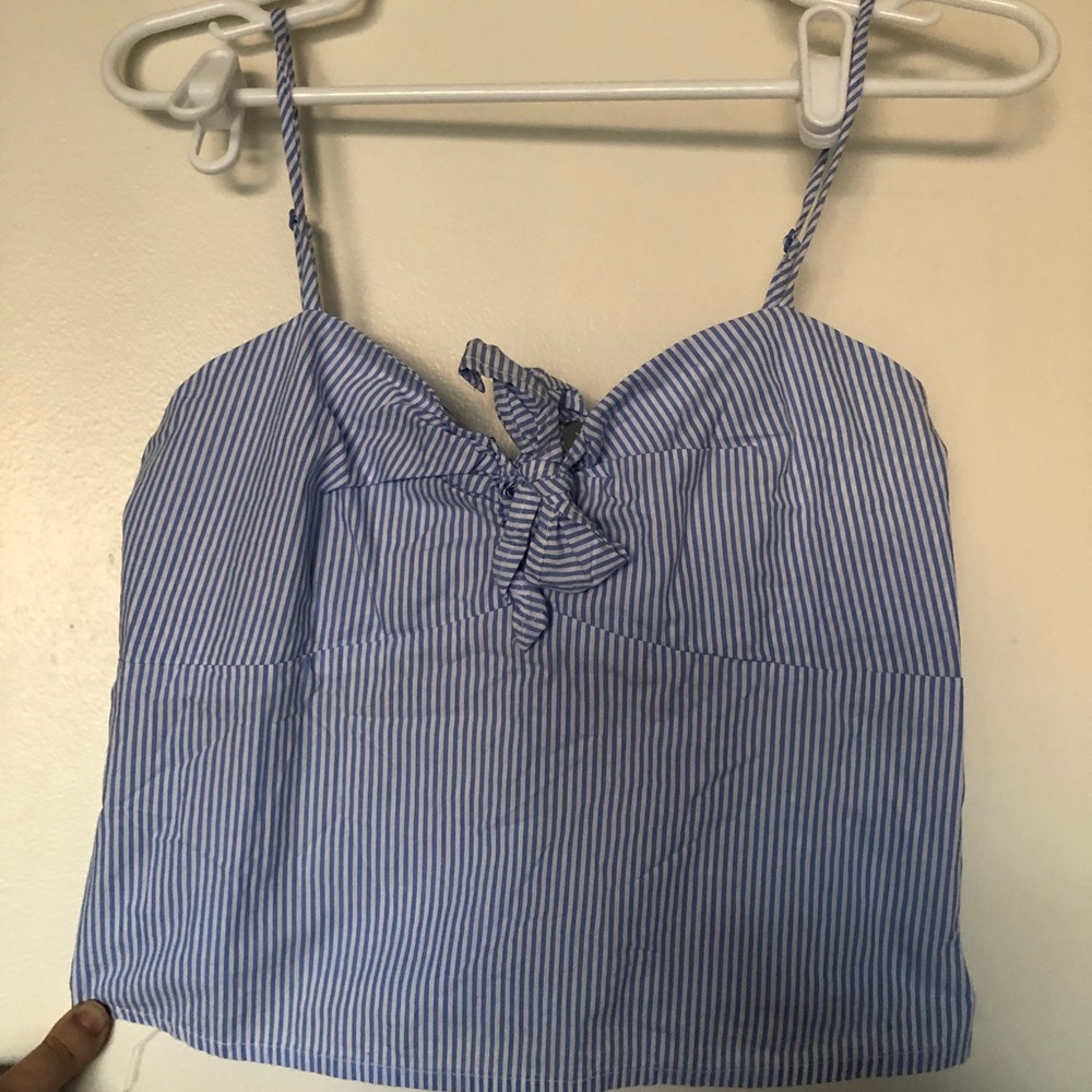 Light blue striped crop top!!